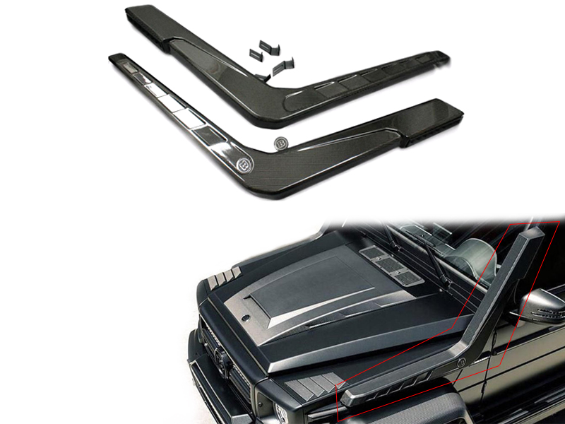 Mercedes-Benz W463 G-Wagon Brabus Carbon Fiber Air Intake Snorkels + Badges Set
